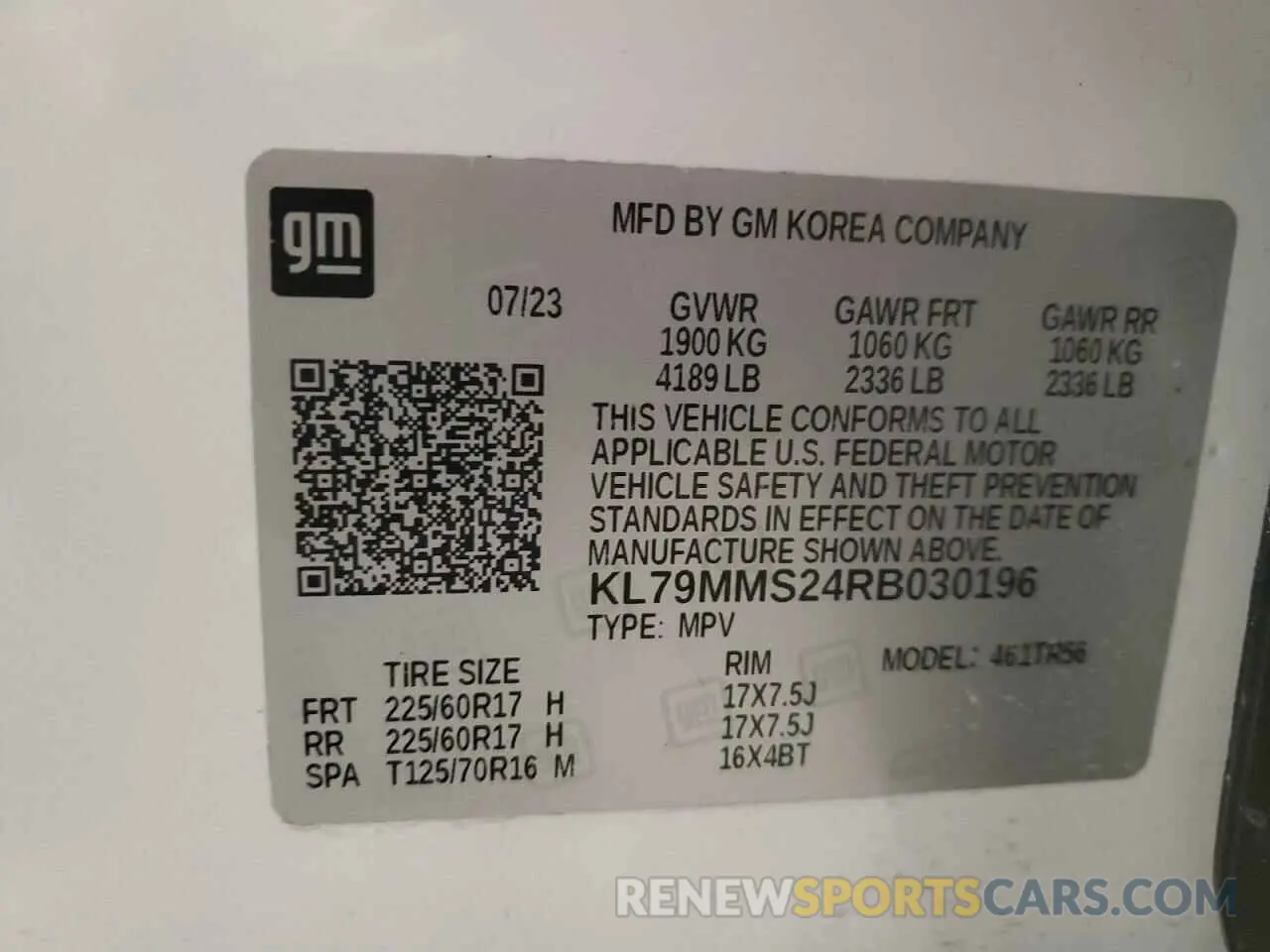 15 Photograph of a damaged car KL79MMS24RB030196 CHEVROLET TRAILBLZR 2024