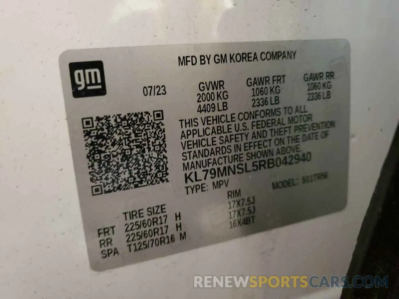 12 Photograph of a damaged car KL79MNSL5RB042940 CHEVROLET TRAILBLZR 2024