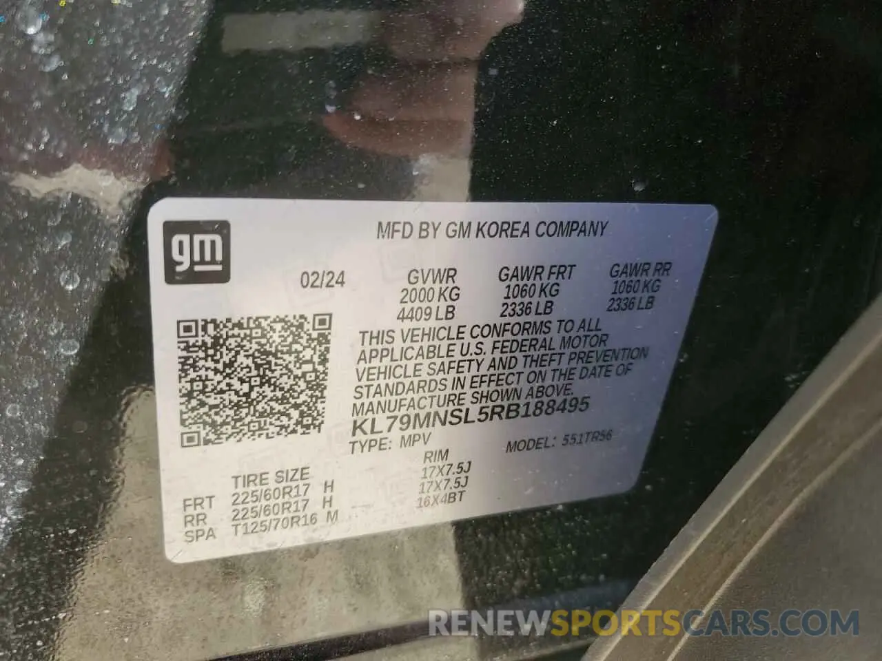 13 Photograph of a damaged car KL79MNSL5RB188495 CHEVROLET TRAILBLZR 2024