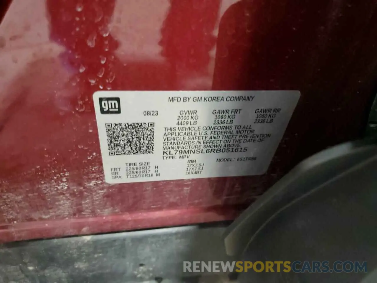 13 Photograph of a damaged car KL79MNSL6RB051615 CHEVROLET TRAILBLZR 2024