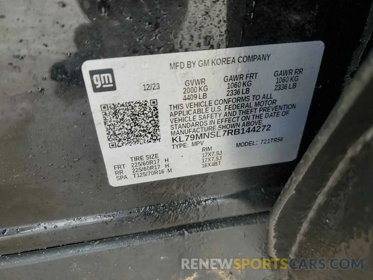 14 Photograph of a damaged car KL79MNSL7RB144272 CHEVROLET TRAILBLZR 2024