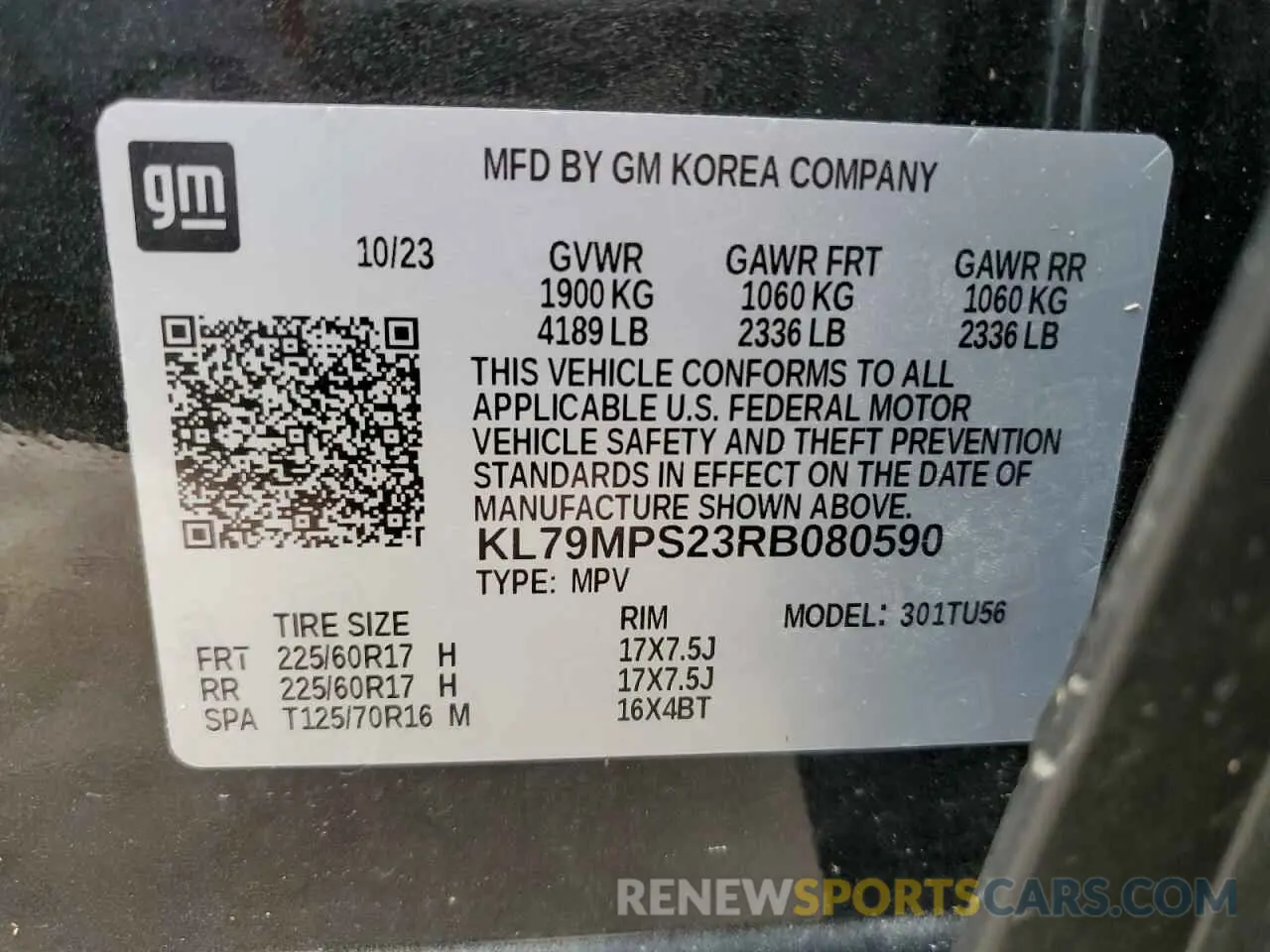 13 Photograph of a damaged car KL79MPS23RB080590 CHEVROLET TRAILBLZR 2024
