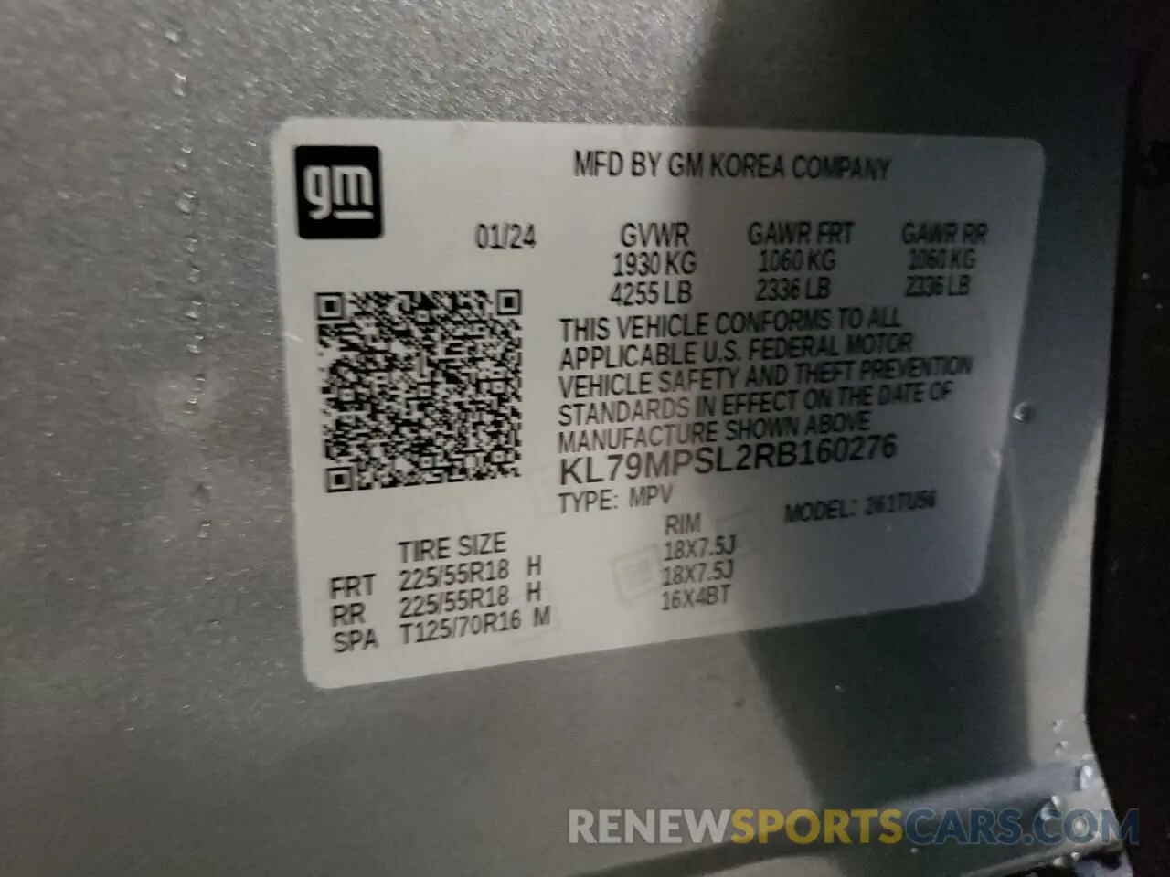 14 Photograph of a damaged car KL79MPSL2RB160276 CHEVROLET TRAILBLZR 2024