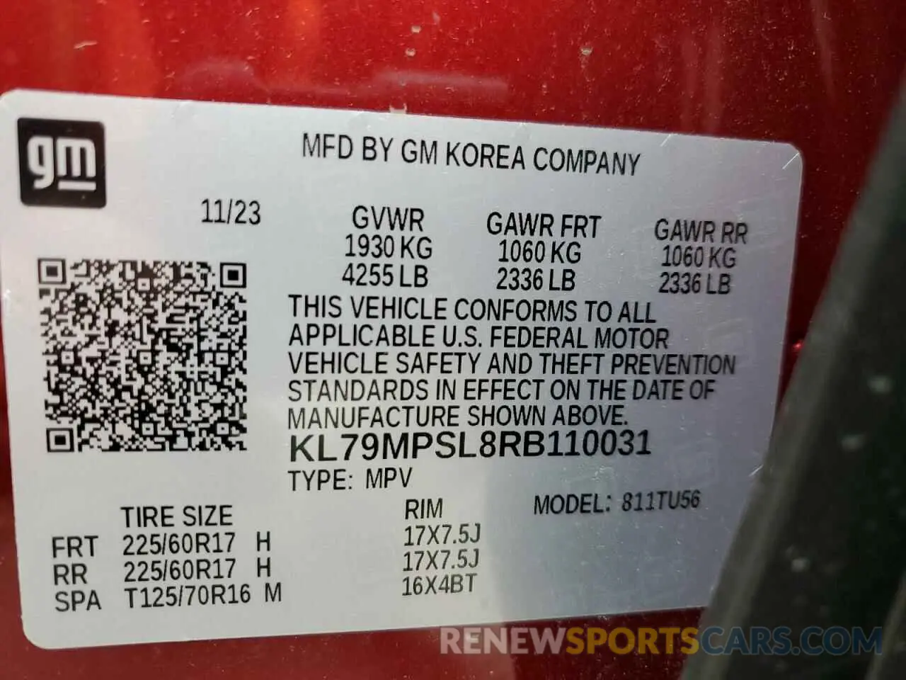 13 Photograph of a damaged car KL79MPSL8RB110031 CHEVROLET TRAILBLZR 2024
