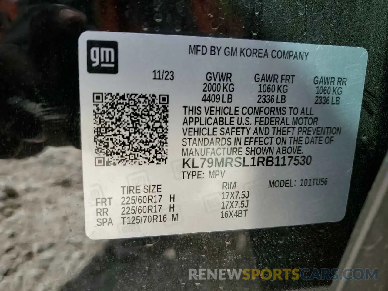 13 Photograph of a damaged car KL79MRSL1RB117530 CHEVROLET TRAILBLZR 2024