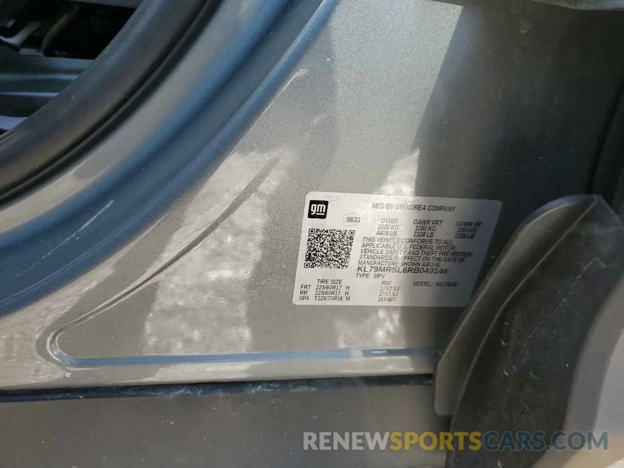 14 Photograph of a damaged car KL79MRSL6RB049144 CHEVROLET TRAILBLZR 2024