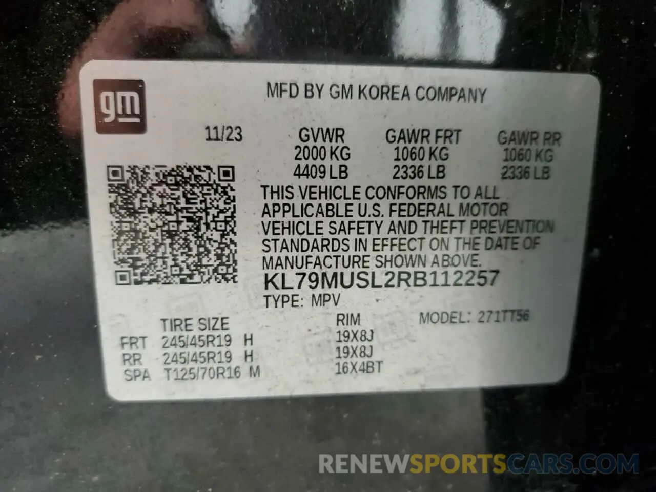 13 Photograph of a damaged car KL79MUSL2RB112257 CHEVROLET TRAILBLZR 2024
