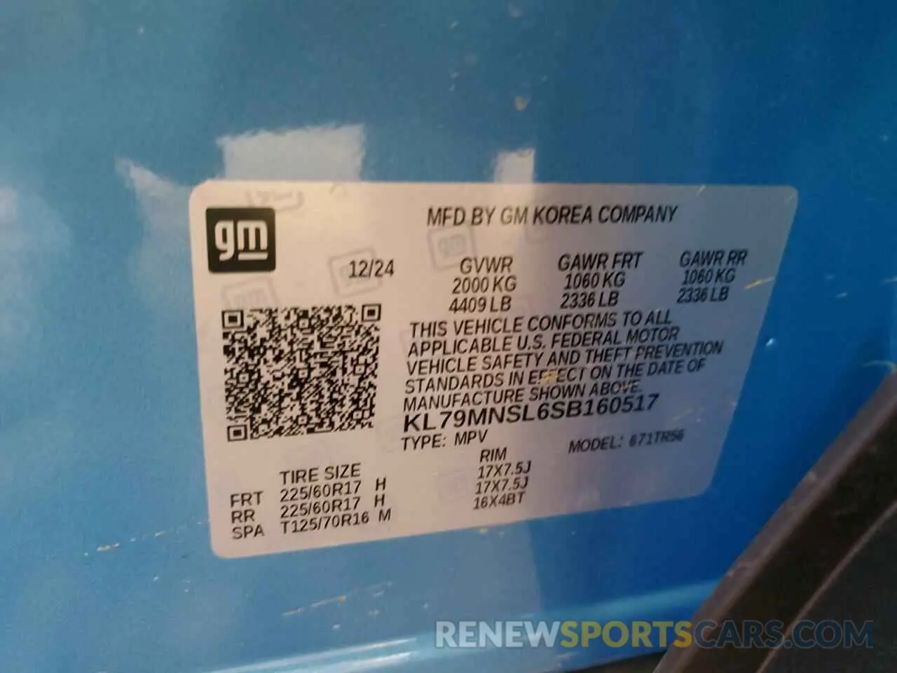 13 Photograph of a damaged car KL79MNSL6SB160517 CHEVROLET TRAILBLZR 2025