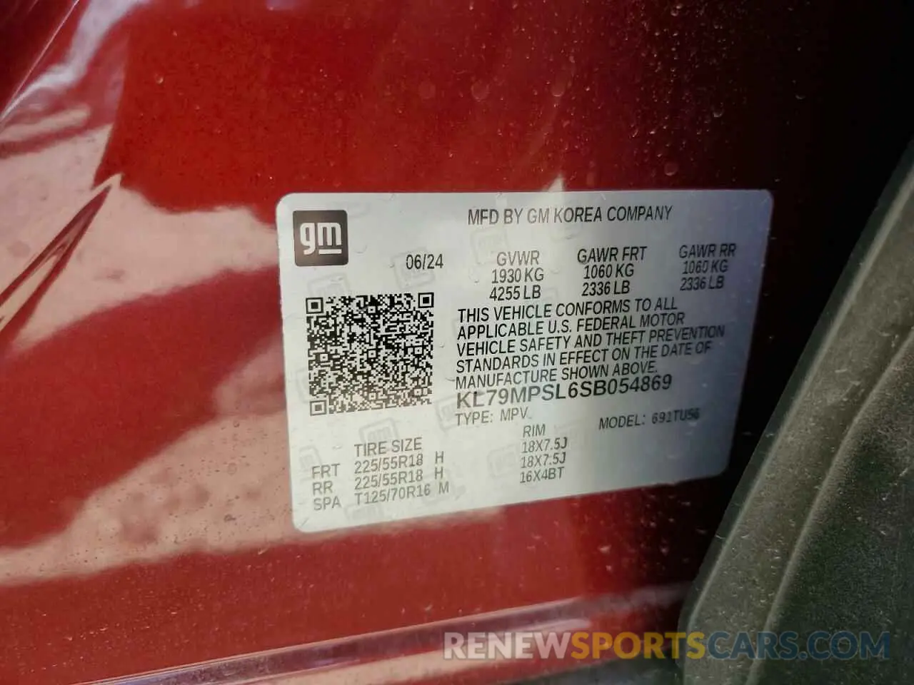 13 Photograph of a damaged car KL79MPSL6SB054869 CHEVROLET TRAILBLZR 2025