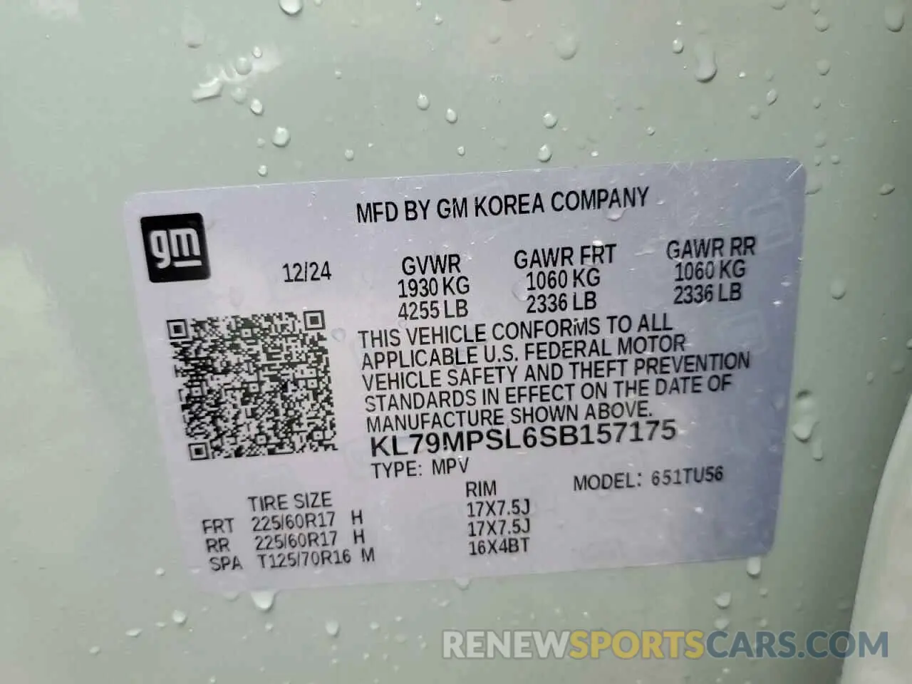 14 Photograph of a damaged car KL79MPSL6SB157175 CHEVROLET TRAILBLZR 2025