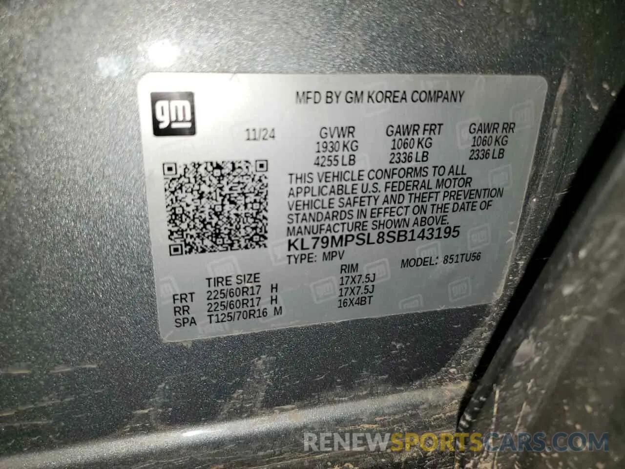 13 Photograph of a damaged car KL79MPSL8SB143195 CHEVROLET TRAILBLZR 2025