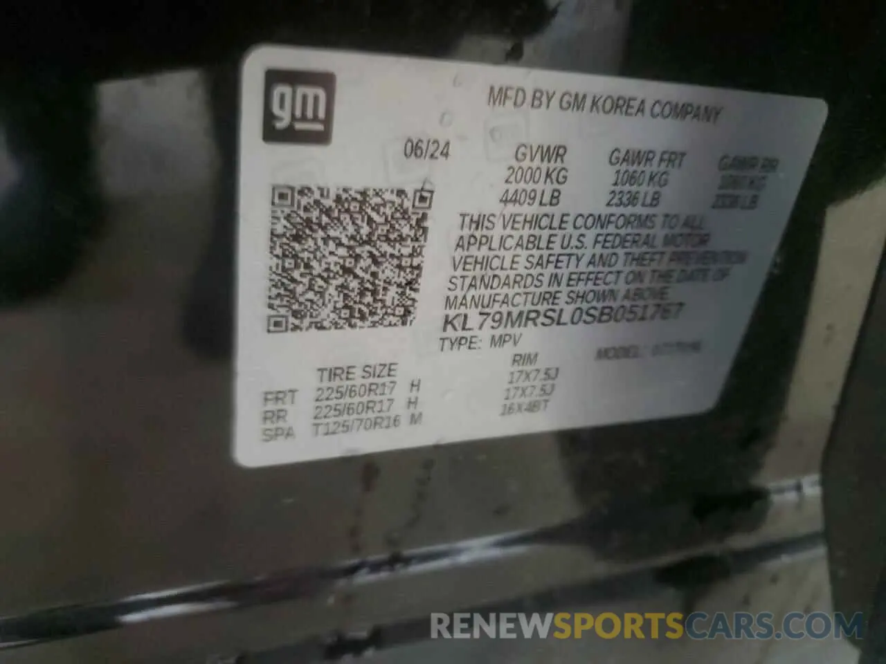 13 Photograph of a damaged car KL79MRSL0SB051767 CHEVROLET TRAILBLZR 2025