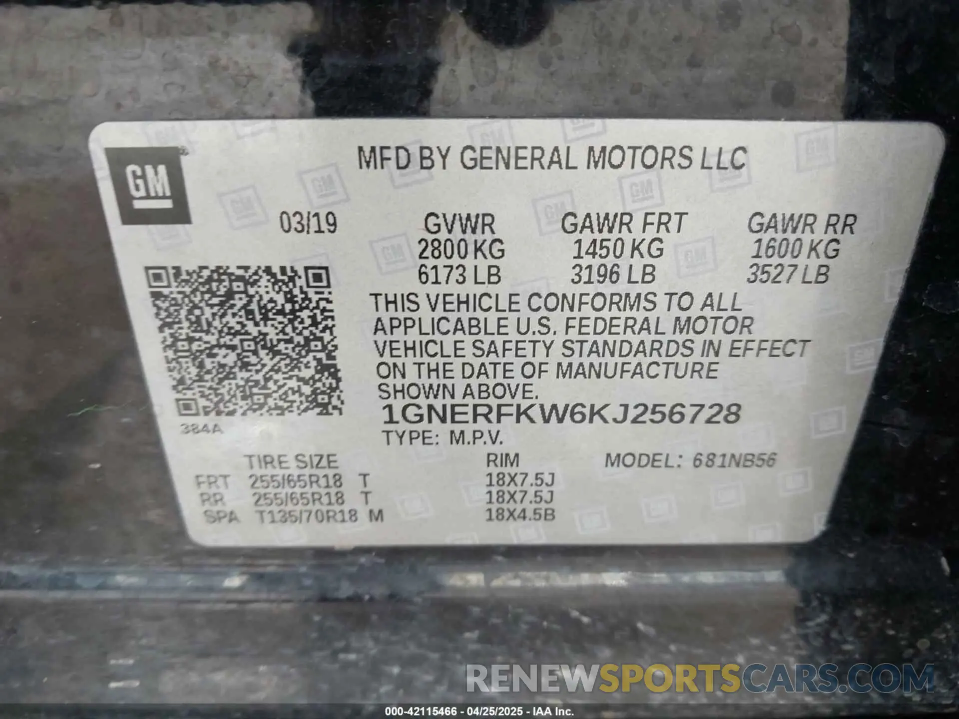 9 Photograph of a damaged car 1GNERFKW6KJ256728 CHEVROLET TRAVERSE 2019