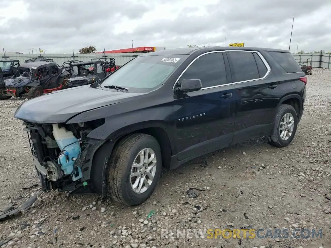 1 Photograph of a damaged car 1GNERFKW7KJ170148 CHEVROLET TRAVERSE 2019