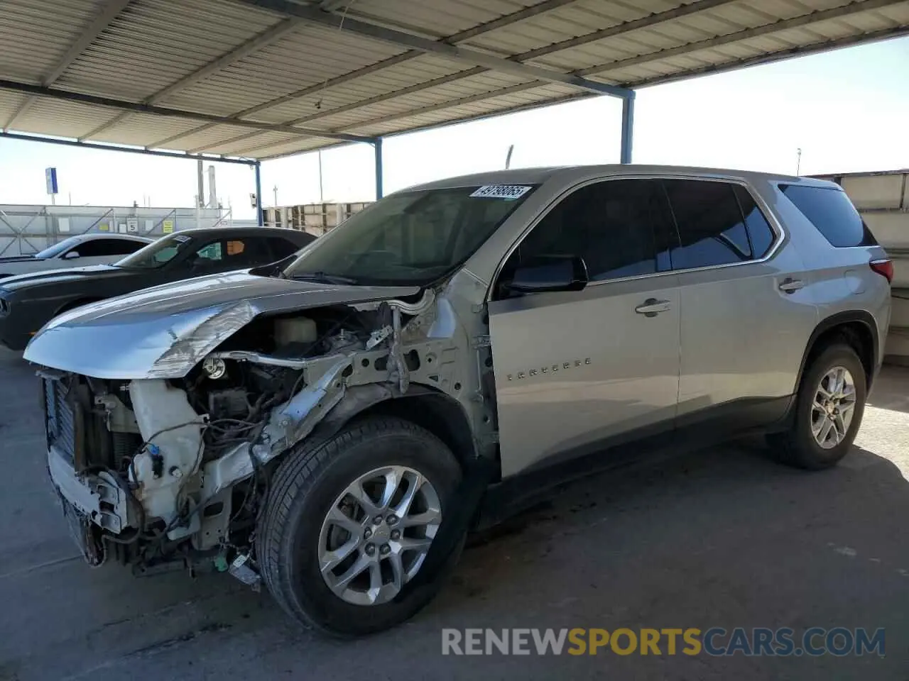 1 Photograph of a damaged car 1GNERFKW8KJ252356 CHEVROLET TRAVERSE 2019