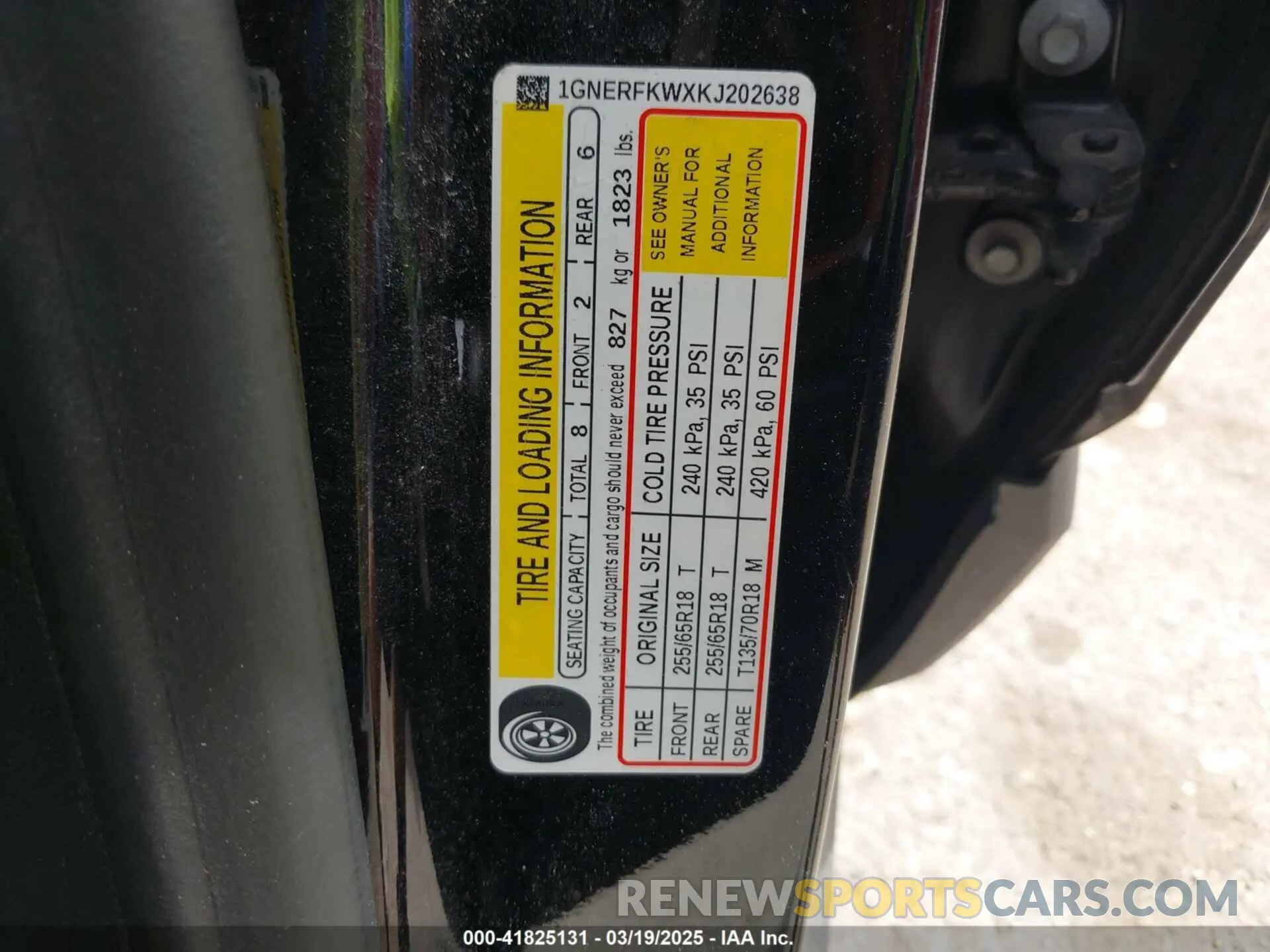 9 Photograph of a damaged car 1GNERFKWXKJ202638 CHEVROLET TRAVERSE 2019