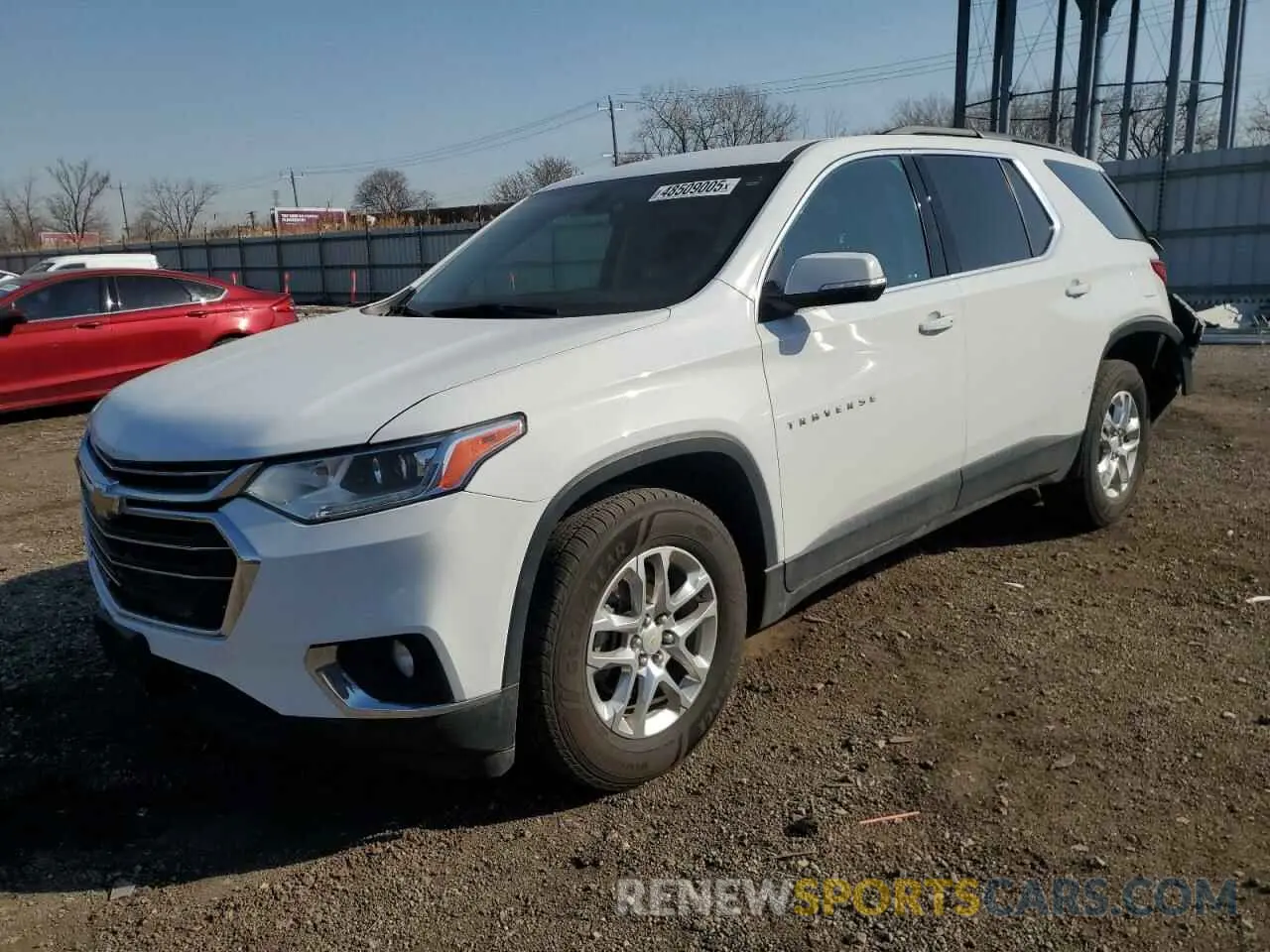 1 Photograph of a damaged car 1GNERGKW1KJ100280 CHEVROLET TRAVERSE 2019