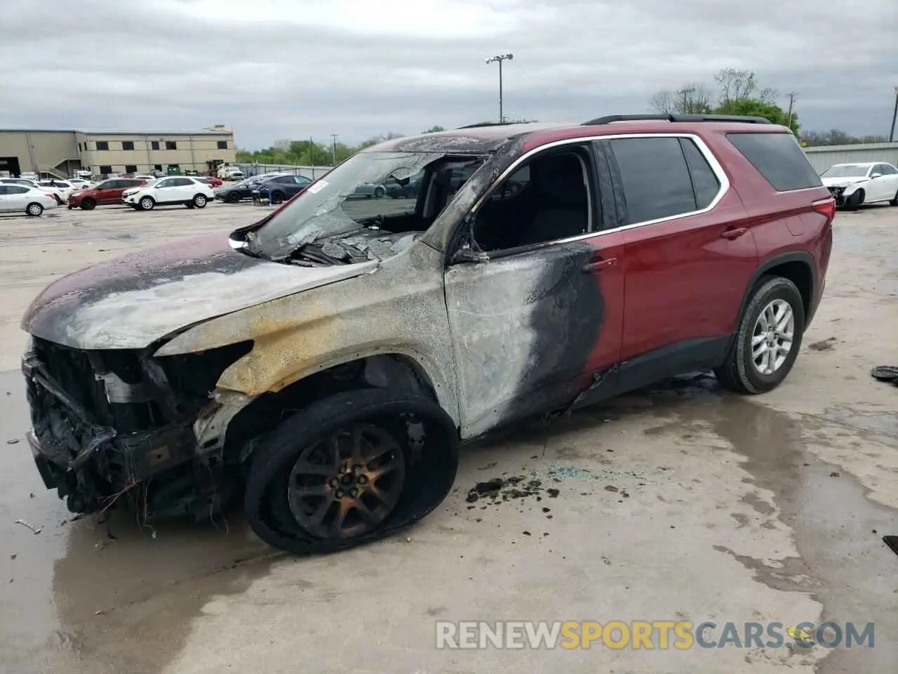 1 Photograph of a damaged car 1GNERGKW3KJ197742 CHEVROLET TRAVERSE 2019