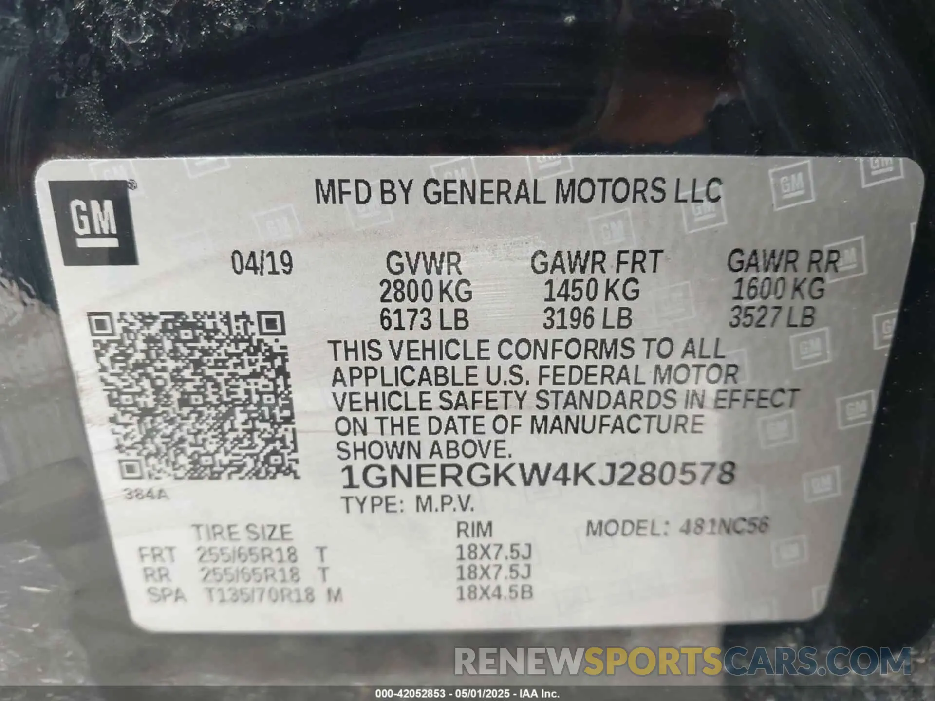 9 Photograph of a damaged car 1GNERGKW4KJ280578 CHEVROLET TRAVERSE 2019
