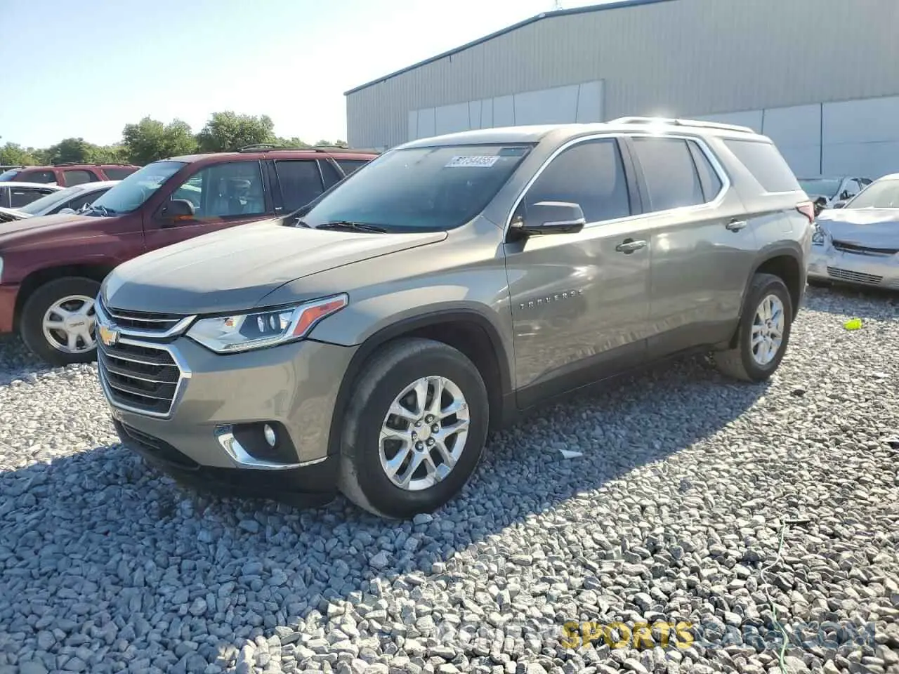 1 Photograph of a damaged car 1GNERGKW8KJ142848 CHEVROLET TRAVERSE 2019