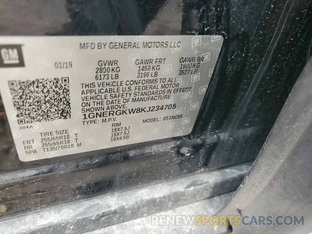 12 Photograph of a damaged car 1GNERGKW8KJ234705 CHEVROLET TRAVERSE 2019