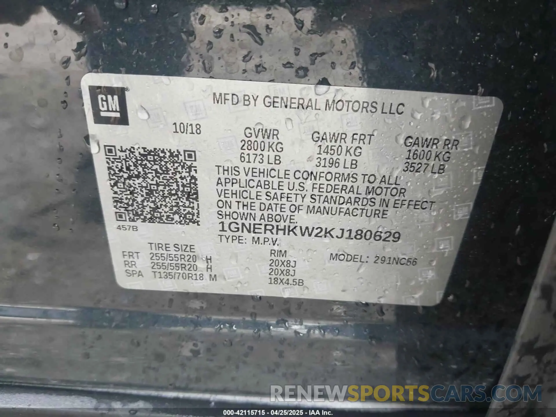 9 Photograph of a damaged car 1GNERHKW2KJ180629 CHEVROLET TRAVERSE 2019