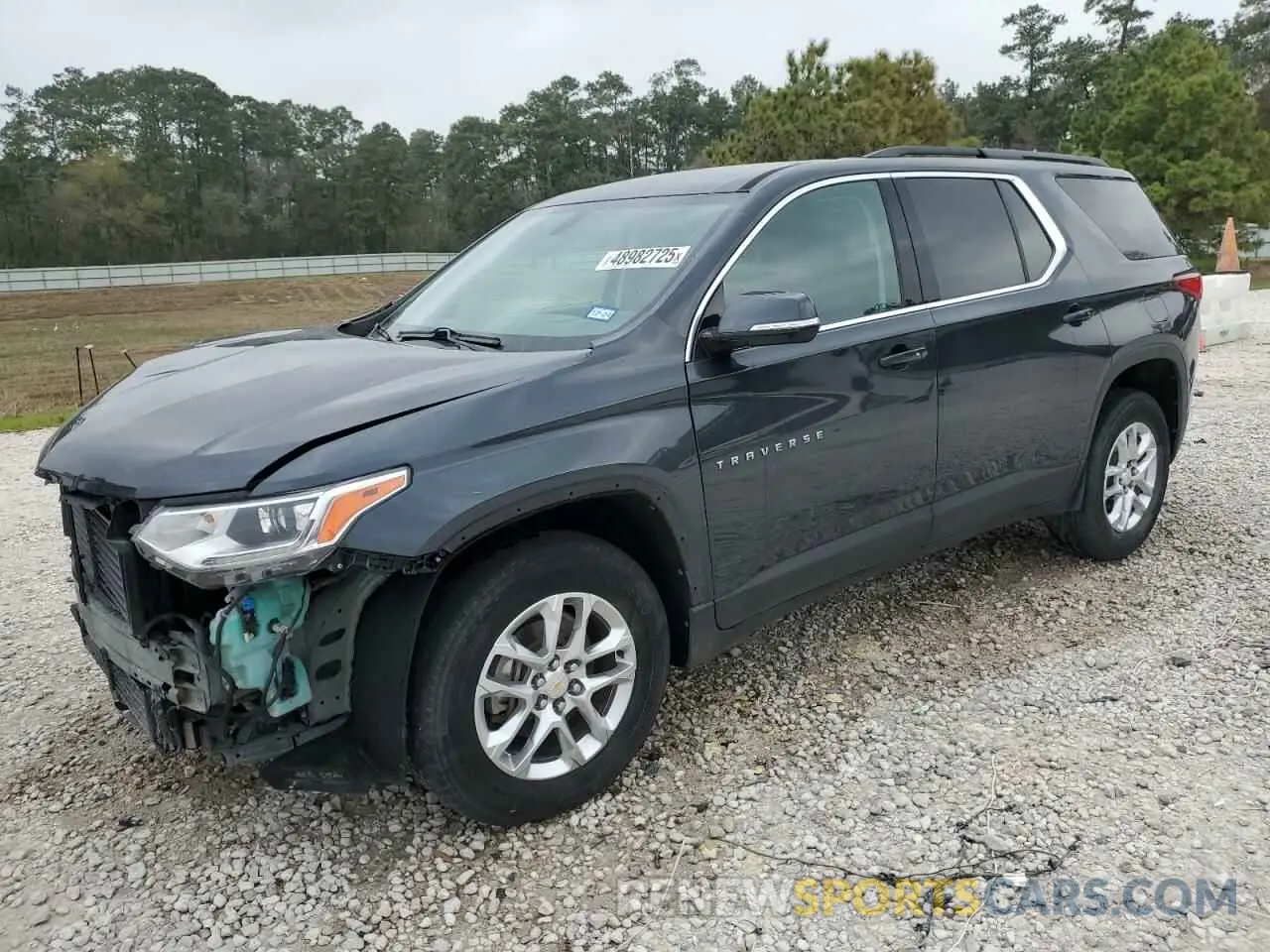 1 Photograph of a damaged car 1GNERHKW3KJ132296 CHEVROLET TRAVERSE 2019