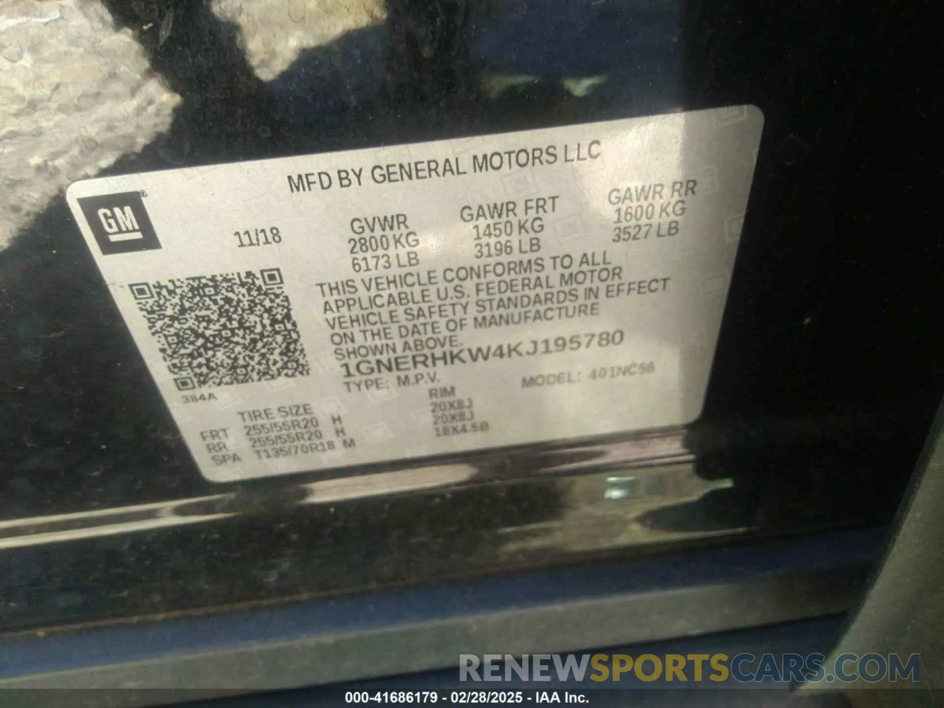 9 Photograph of a damaged car 1GNERHKW4KJ195780 CHEVROLET TRAVERSE 2019