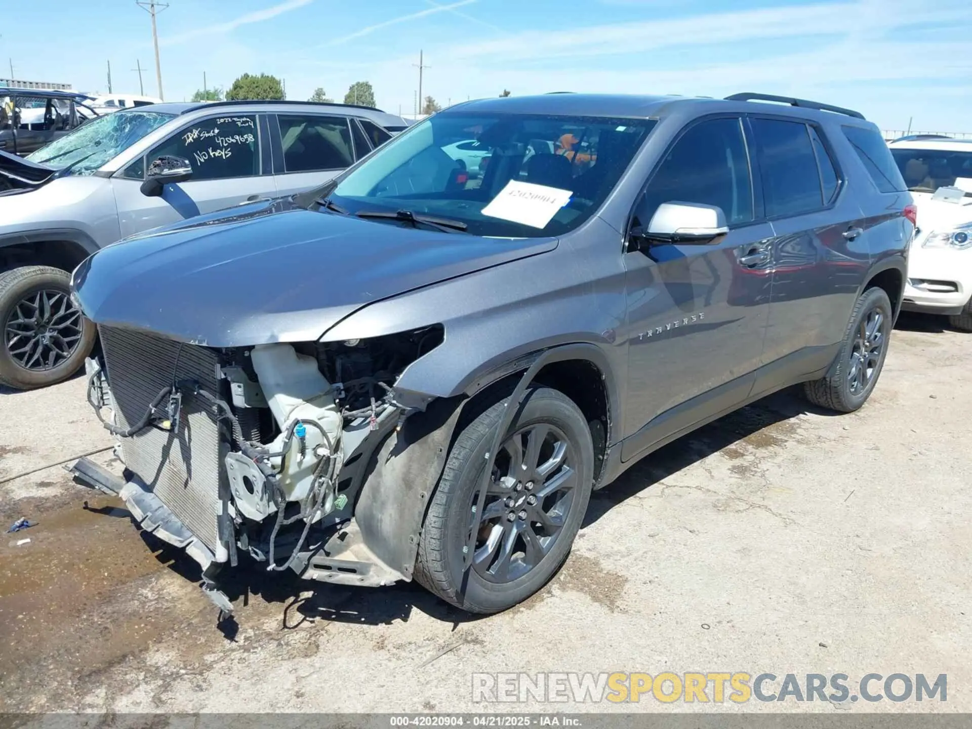 2 Photograph of a damaged car 1GNERJKW8KJ291418 CHEVROLET TRAVERSE 2019