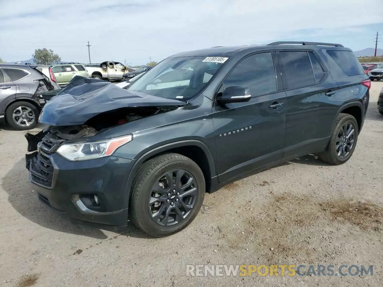 1 Photograph of a damaged car 1GNERJKX3KJ241731 CHEVROLET TRAVERSE 2019
