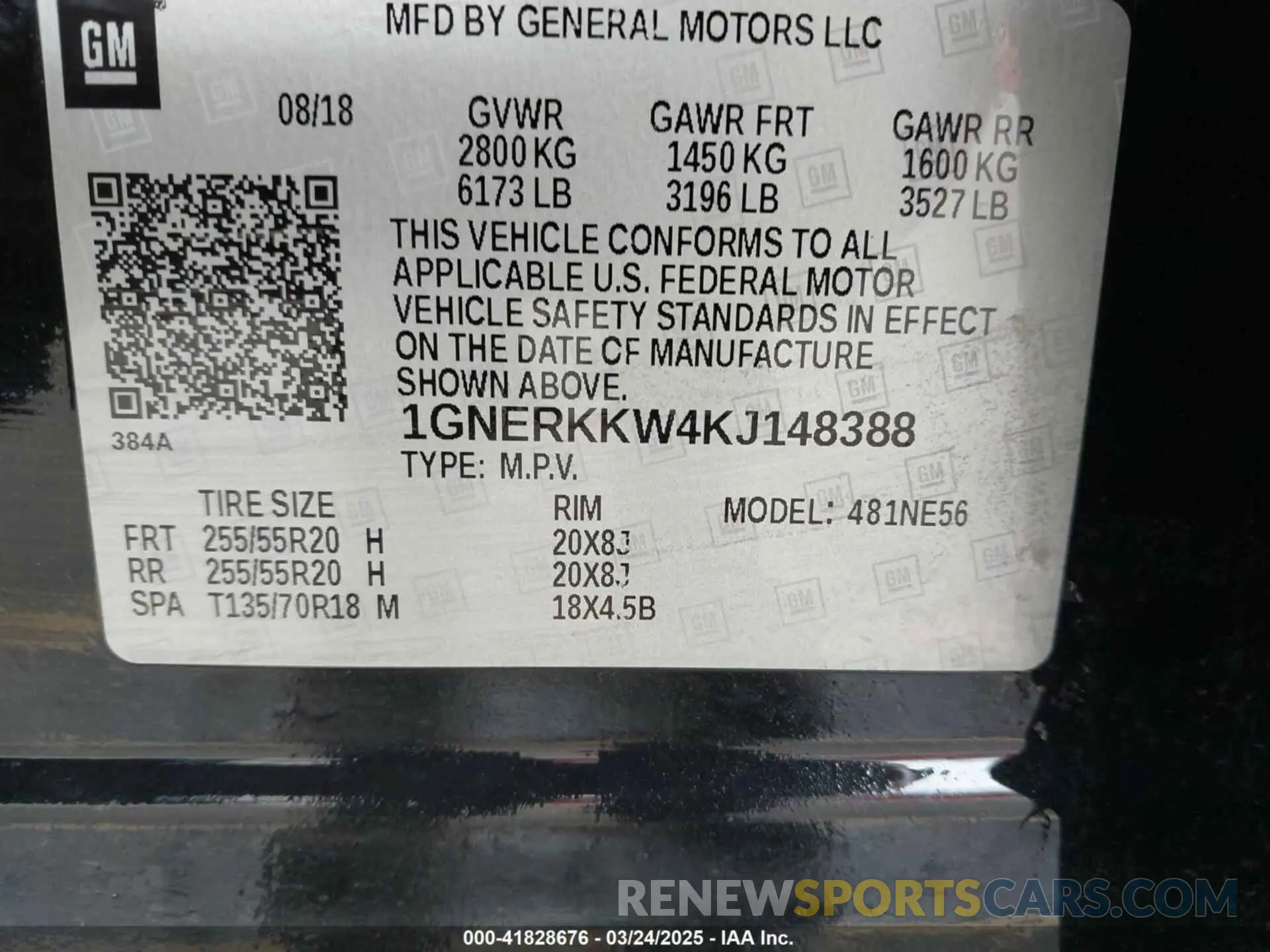 9 Photograph of a damaged car 1GNERKKW4KJ148388 CHEVROLET TRAVERSE 2019