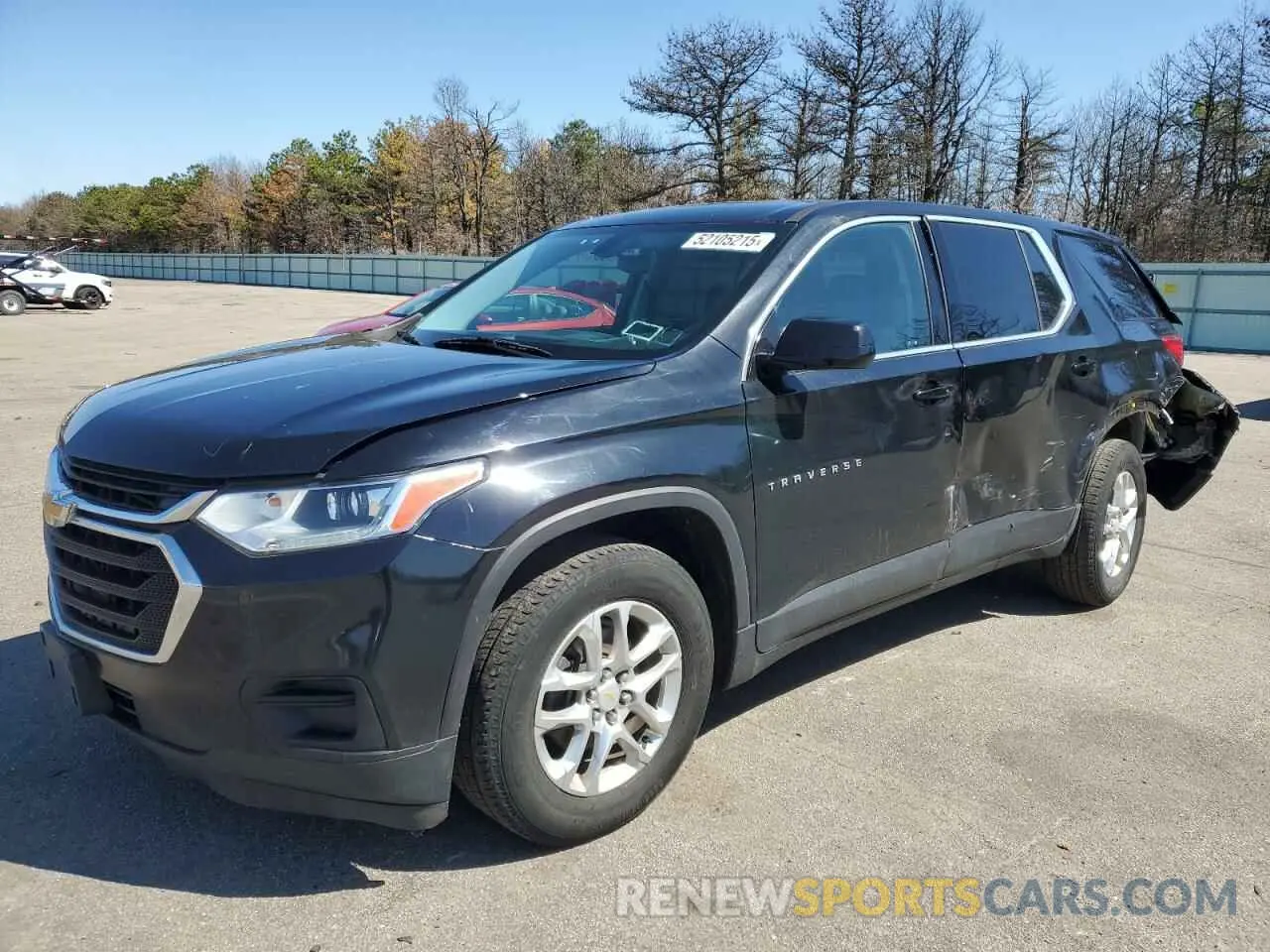 1 Photograph of a damaged car 1GNEVFKW1KJ243896 CHEVROLET TRAVERSE 2019