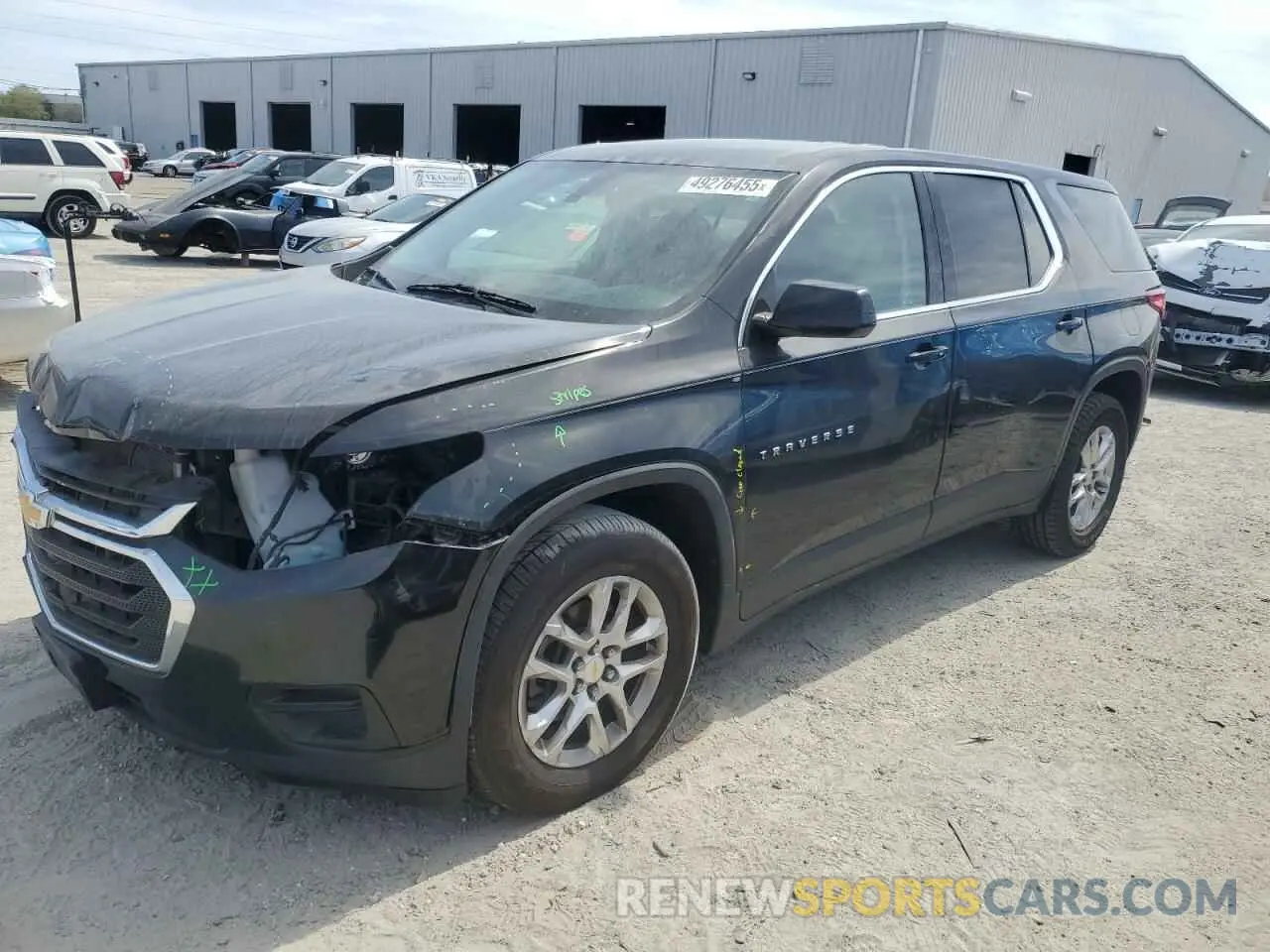 1 Photograph of a damaged car 1GNEVFKW5KJ202249 CHEVROLET TRAVERSE 2019