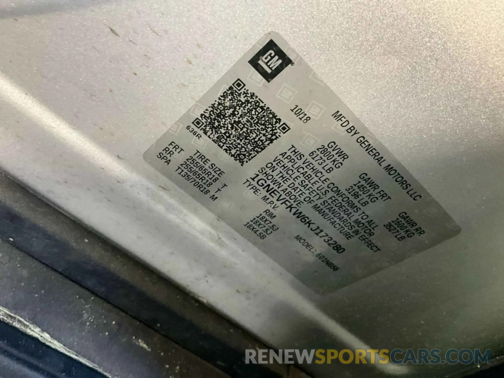 4 Photograph of a damaged car 1GNEVFKW6KJ173280 CHEVROLET TRAVERSE 2019