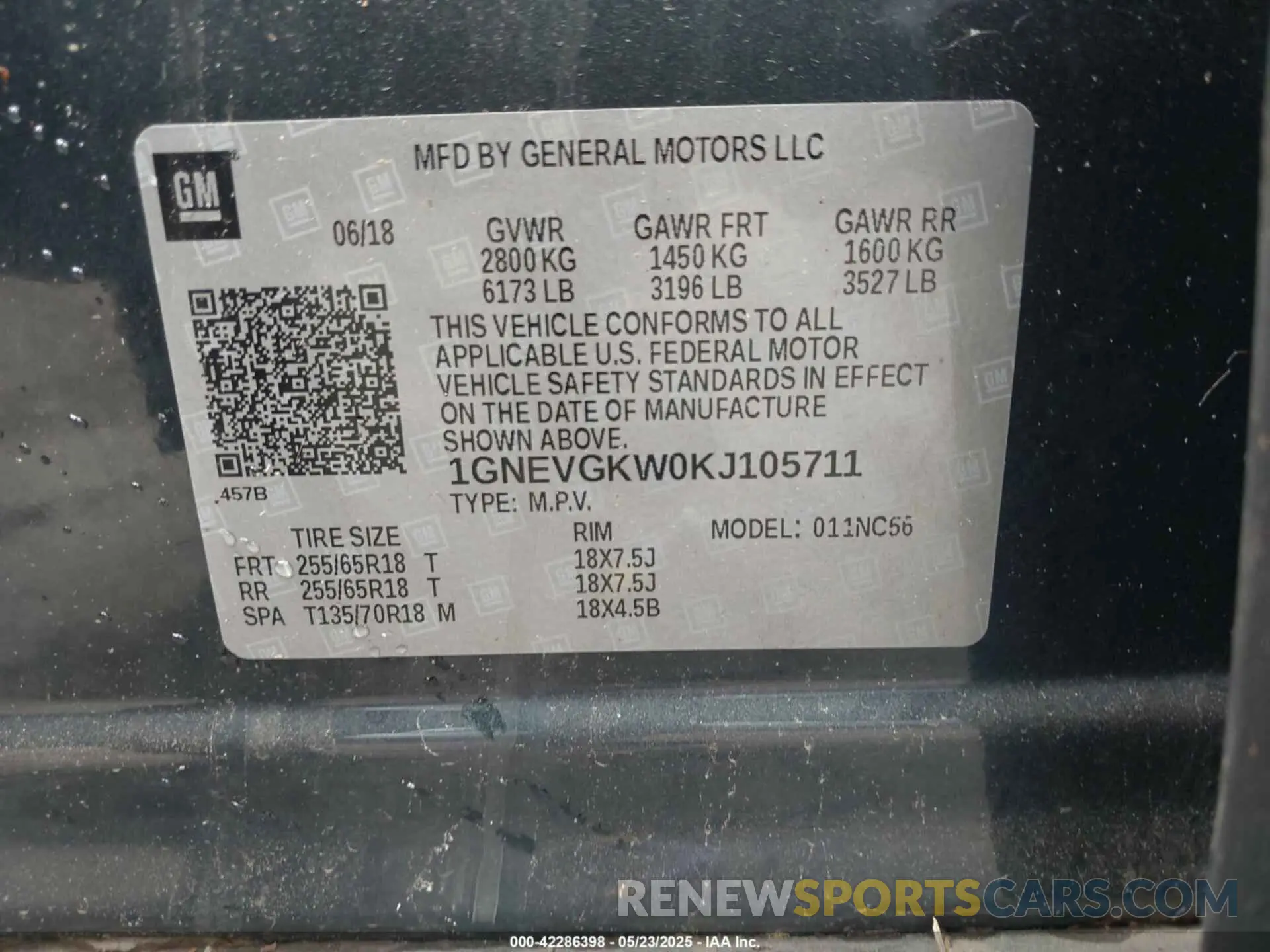 9 Photograph of a damaged car 1GNEVGKW0KJ105711 CHEVROLET TRAVERSE 2019