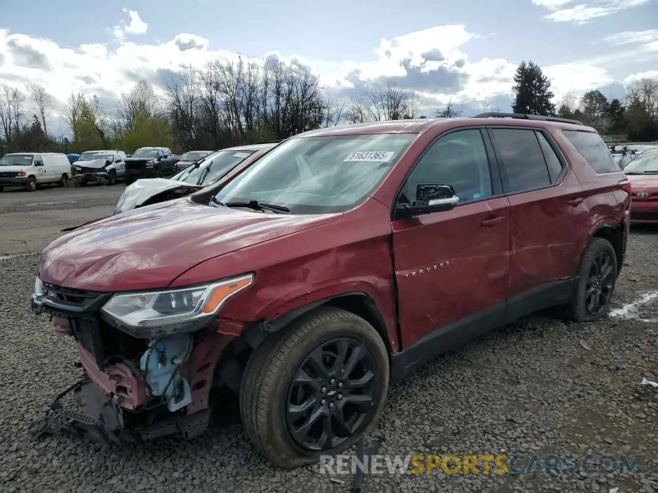 1 Photograph of a damaged car 1GNEVJKW4KJ127353 CHEVROLET TRAVERSE 2019