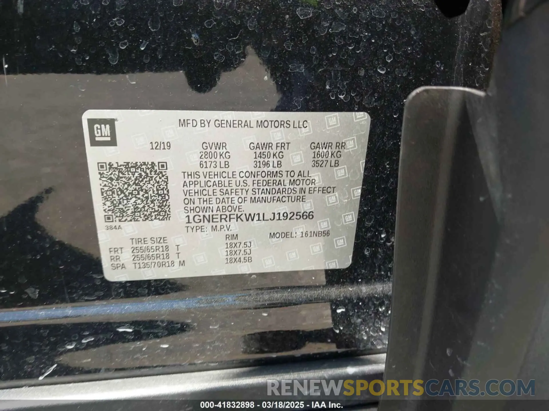9 Photograph of a damaged car 1GNERFKW1LJ192566 CHEVROLET TRAVERSE 2020