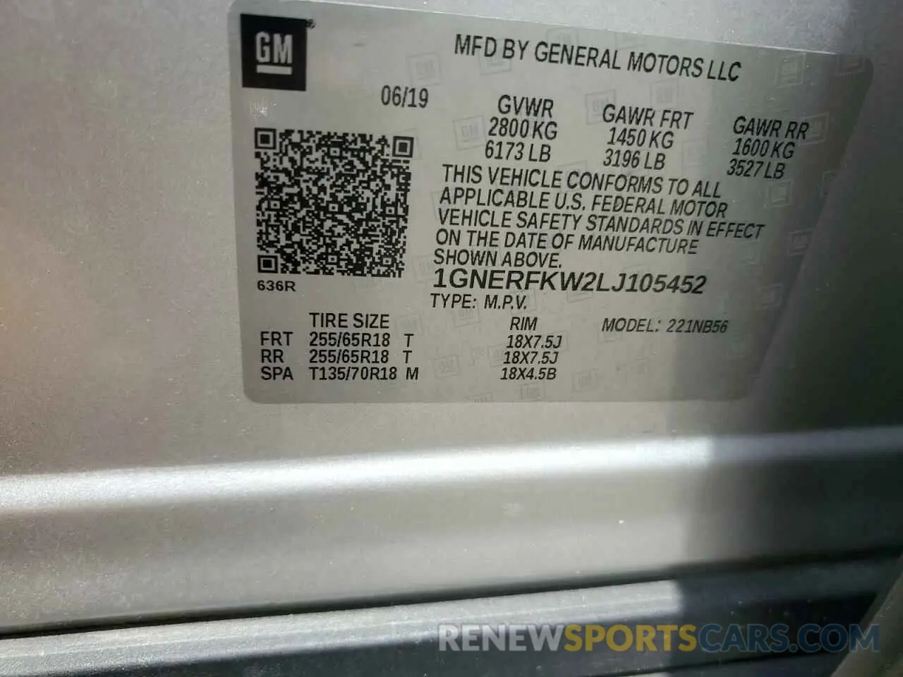 12 Photograph of a damaged car 1GNERFKW2LJ105452 CHEVROLET TRAVERSE 2020