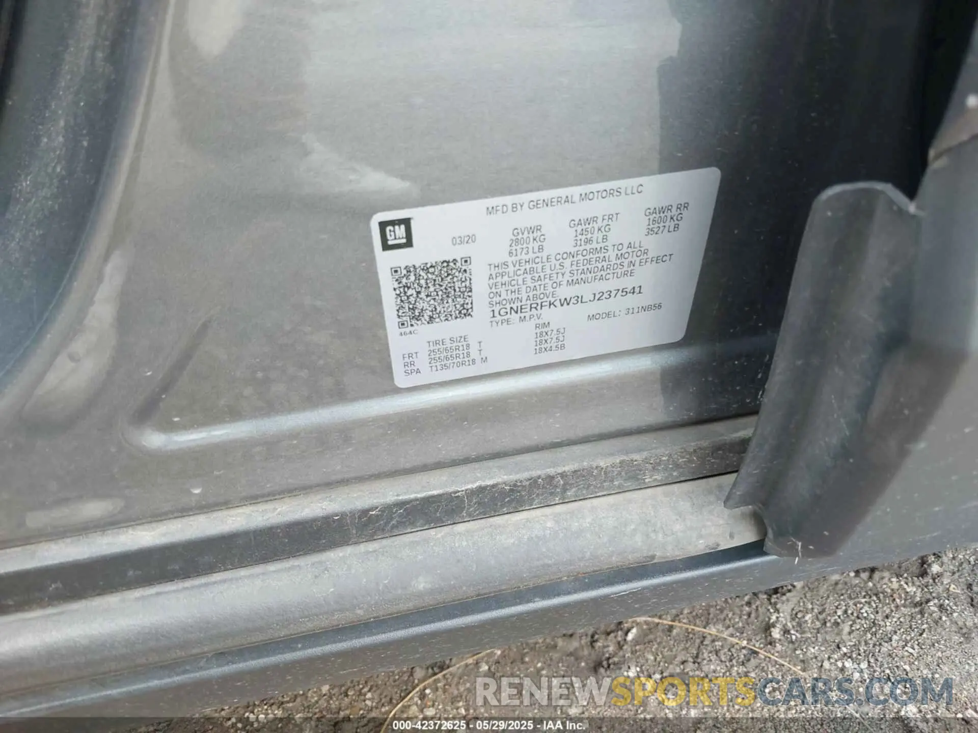 9 Photograph of a damaged car 1GNERFKW3LJ237541 CHEVROLET TRAVERSE 2020