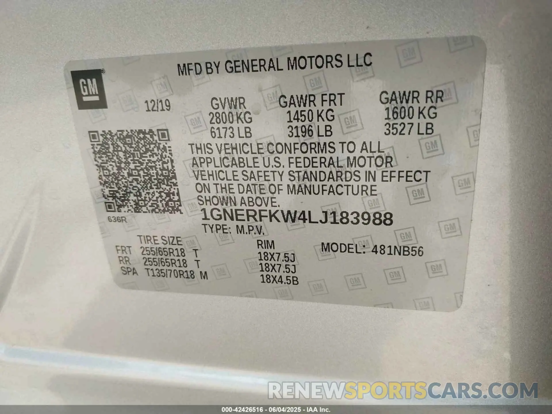 9 Photograph of a damaged car 1GNERFKW4LJ183988 CHEVROLET TRAVERSE 2020