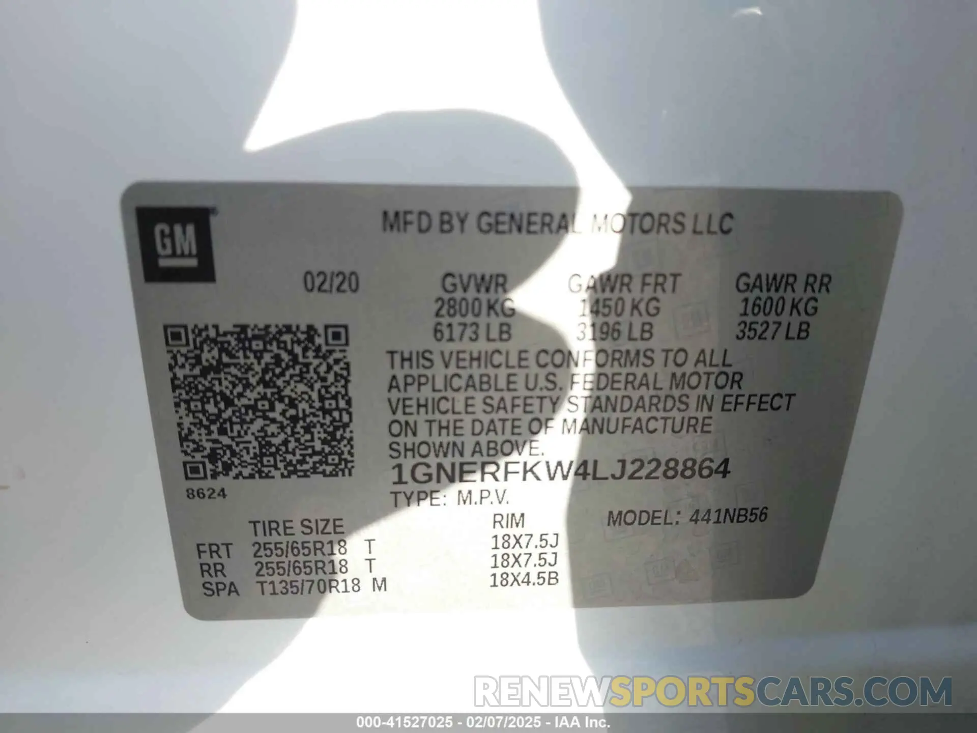 9 Photograph of a damaged car 1GNERFKW4LJ228864 CHEVROLET TRAVERSE 2020