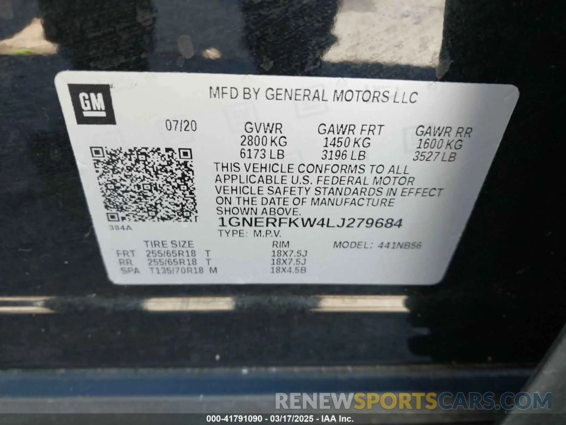 9 Photograph of a damaged car 1GNERFKW4LJ279684 CHEVROLET TRAVERSE 2020