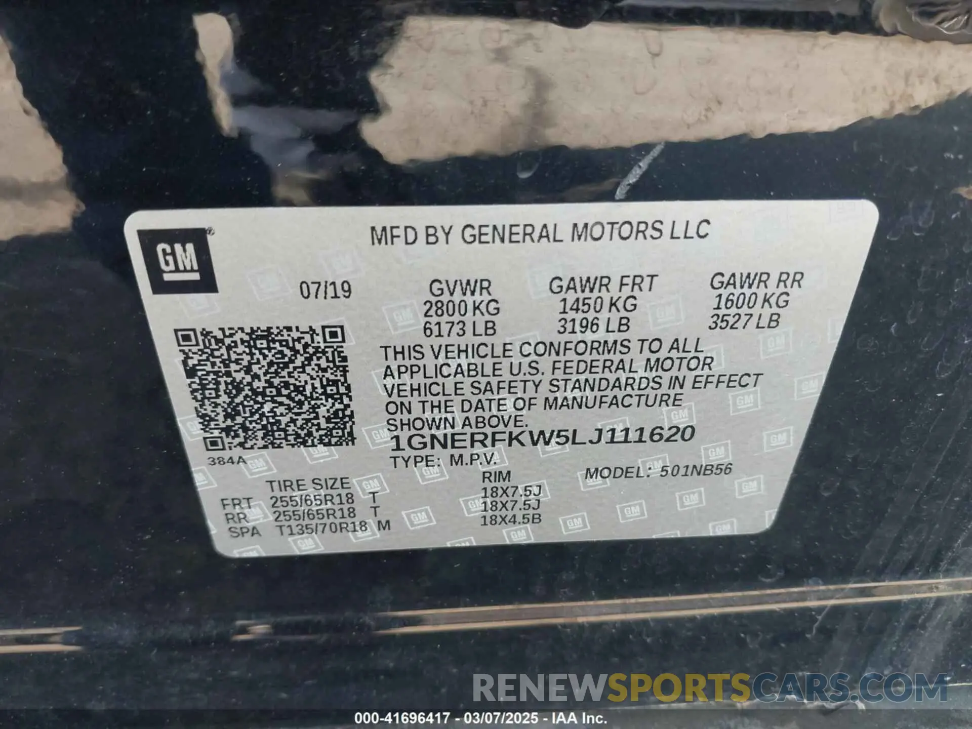 9 Photograph of a damaged car 1GNERFKW5LJ111620 CHEVROLET TRAVERSE 2020