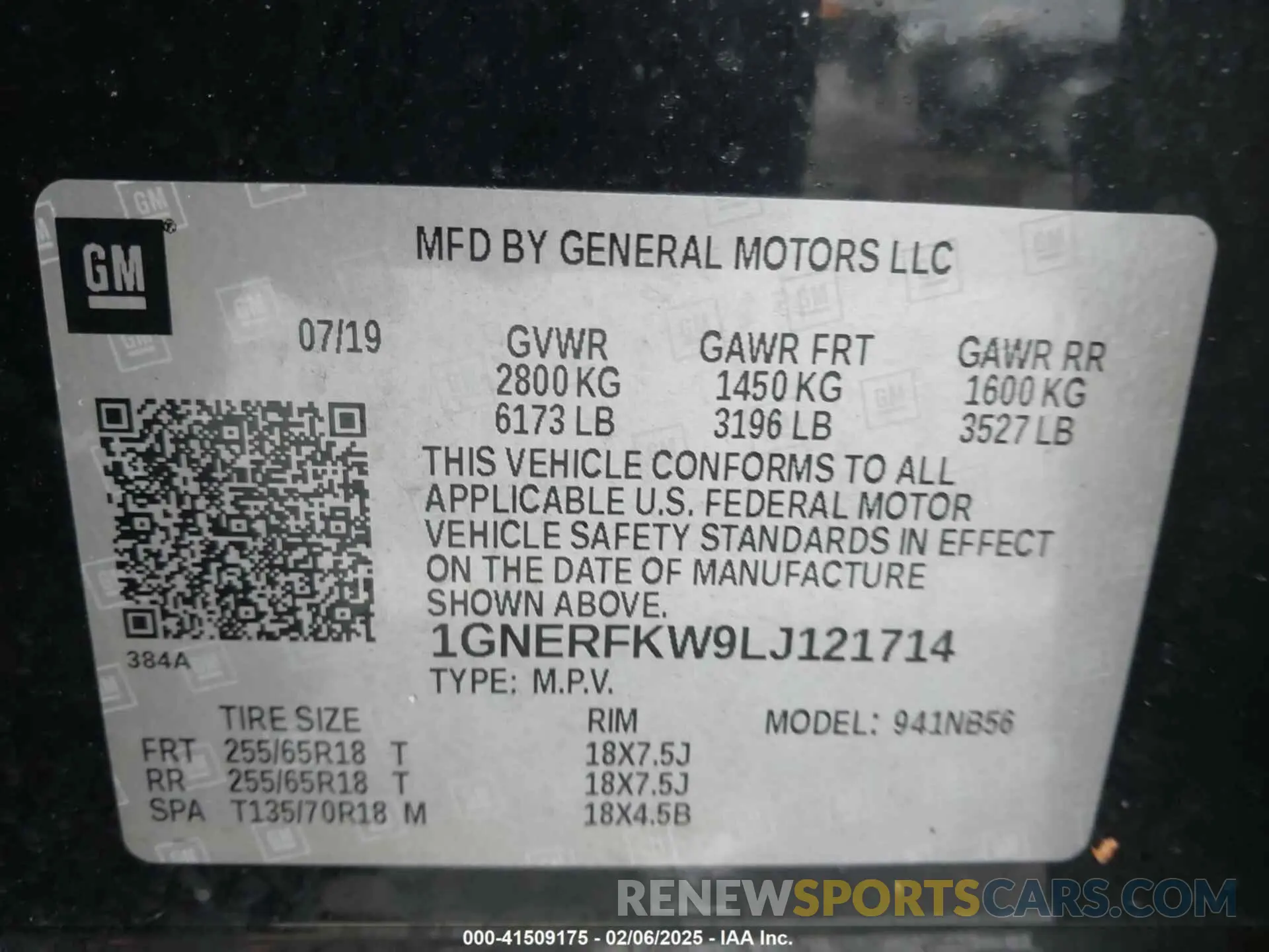 9 Photograph of a damaged car 1GNERFKW9LJ121714 CHEVROLET TRAVERSE 2020