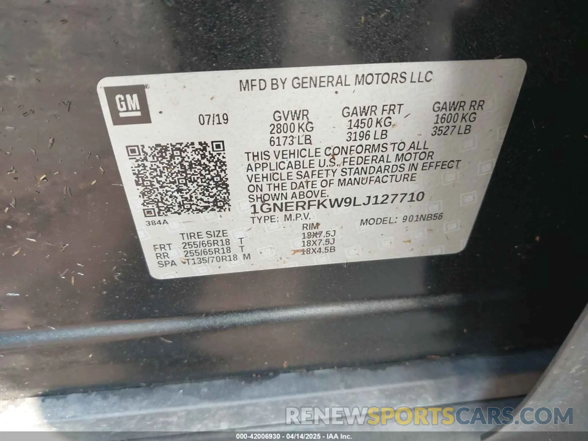 9 Photograph of a damaged car 1GNERFKW9LJ127710 CHEVROLET TRAVERSE 2020