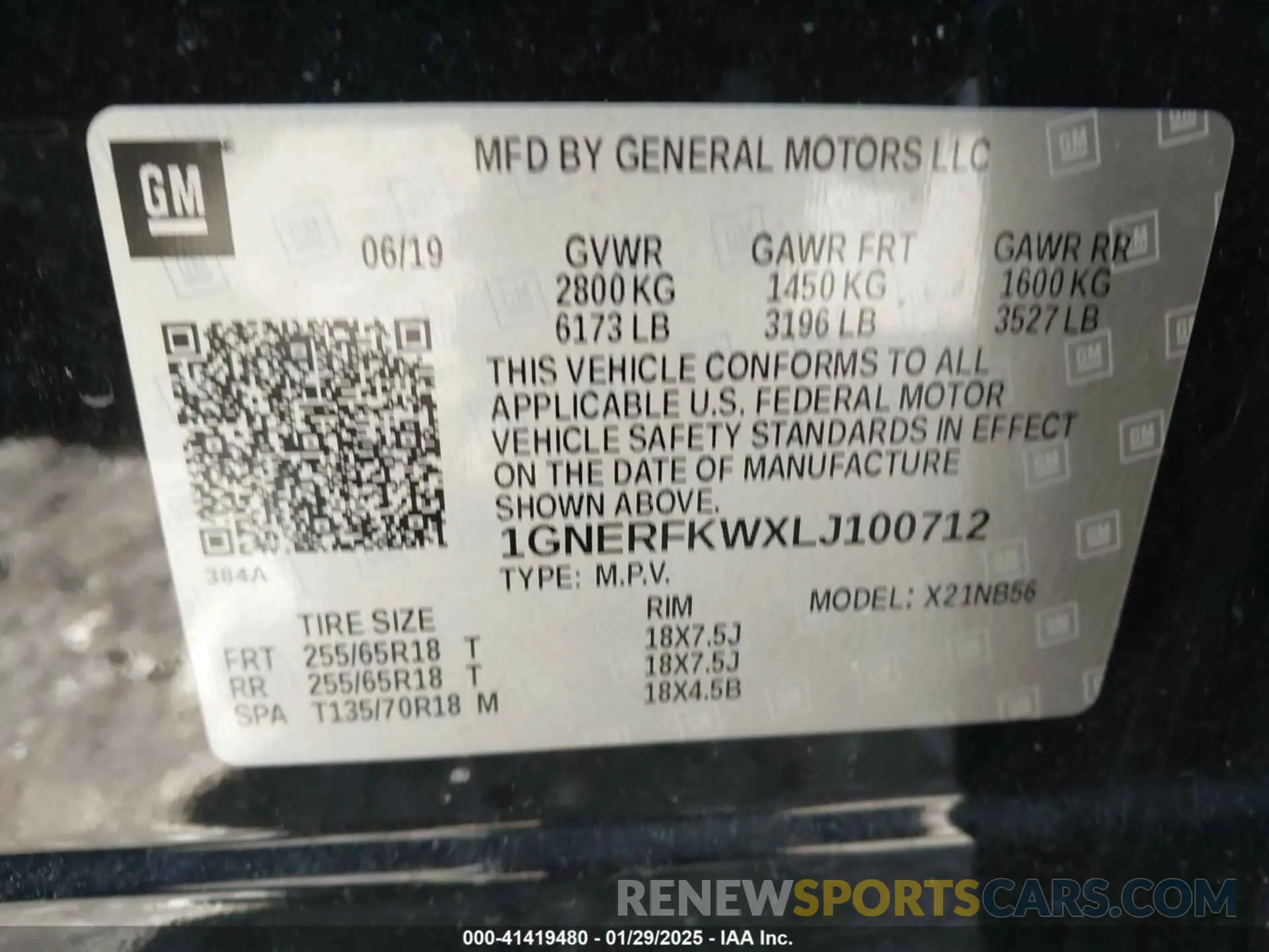 9 Photograph of a damaged car 1GNERFKWXLJ100712 CHEVROLET TRAVERSE 2020