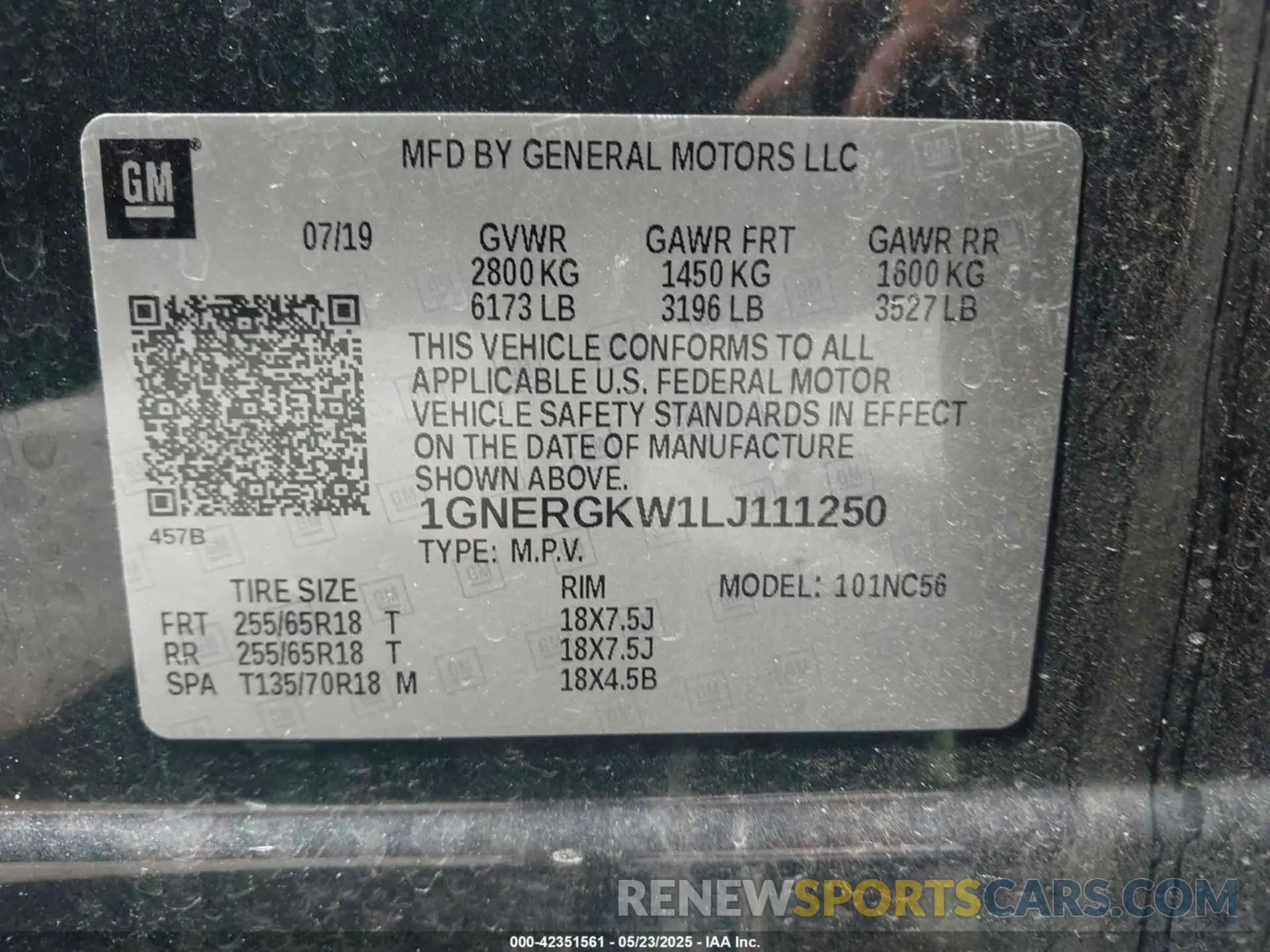 9 Photograph of a damaged car 1GNERGKW1LJ111250 CHEVROLET TRAVERSE 2020