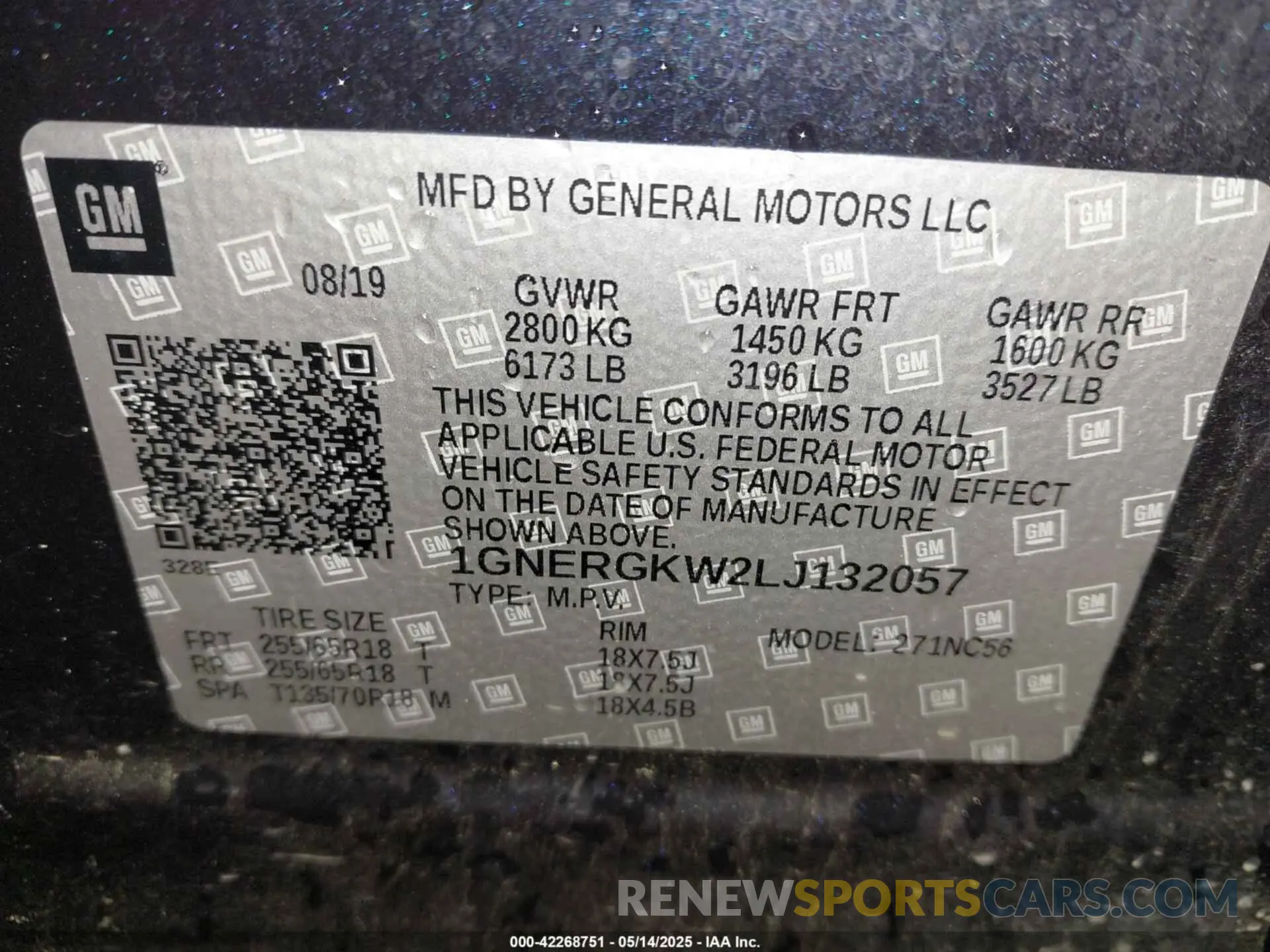 9 Photograph of a damaged car 1GNERGKW2LJ132057 CHEVROLET TRAVERSE 2020