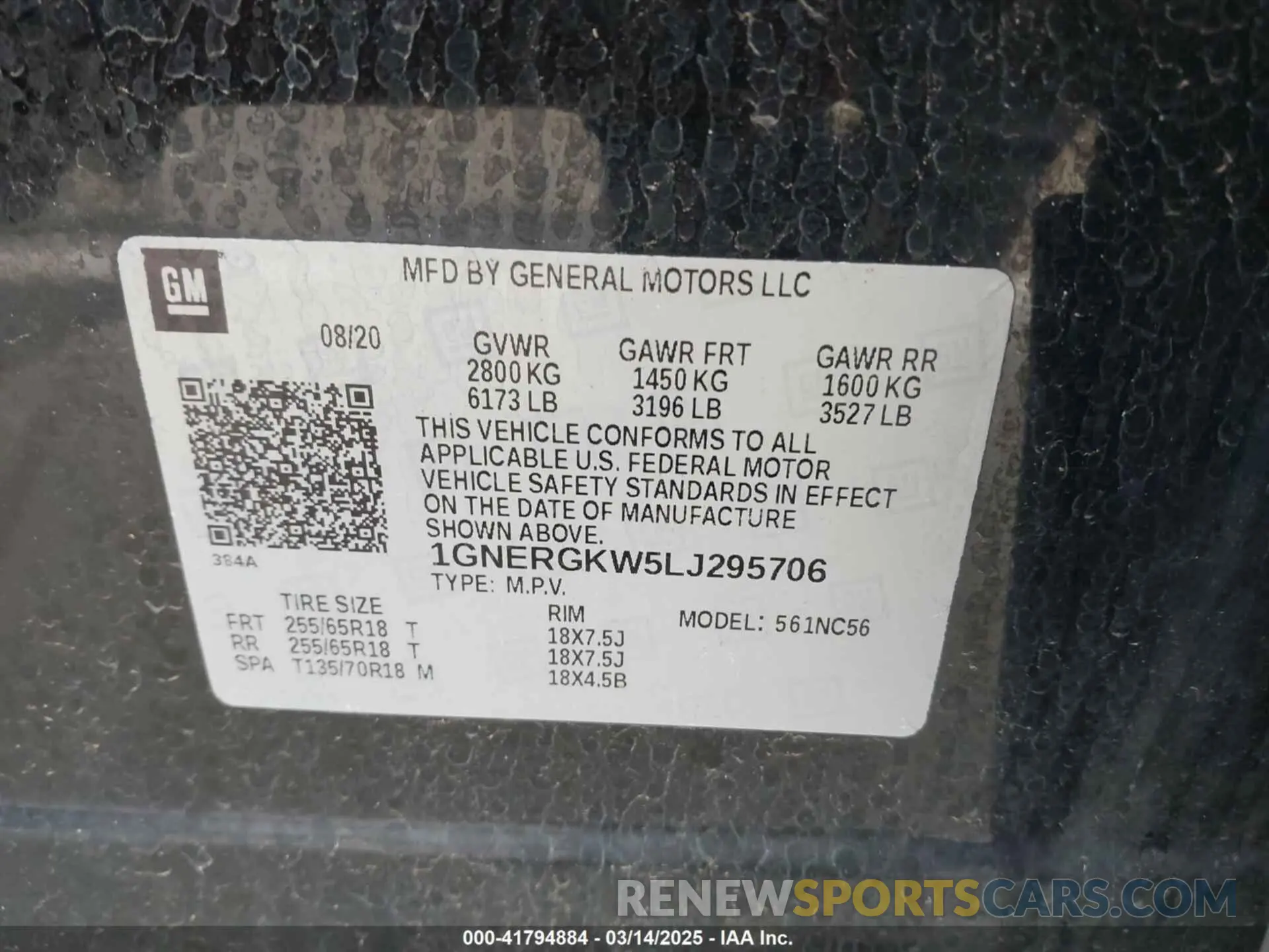 9 Photograph of a damaged car 1GNERGKW5LJ295706 CHEVROLET TRAVERSE 2020