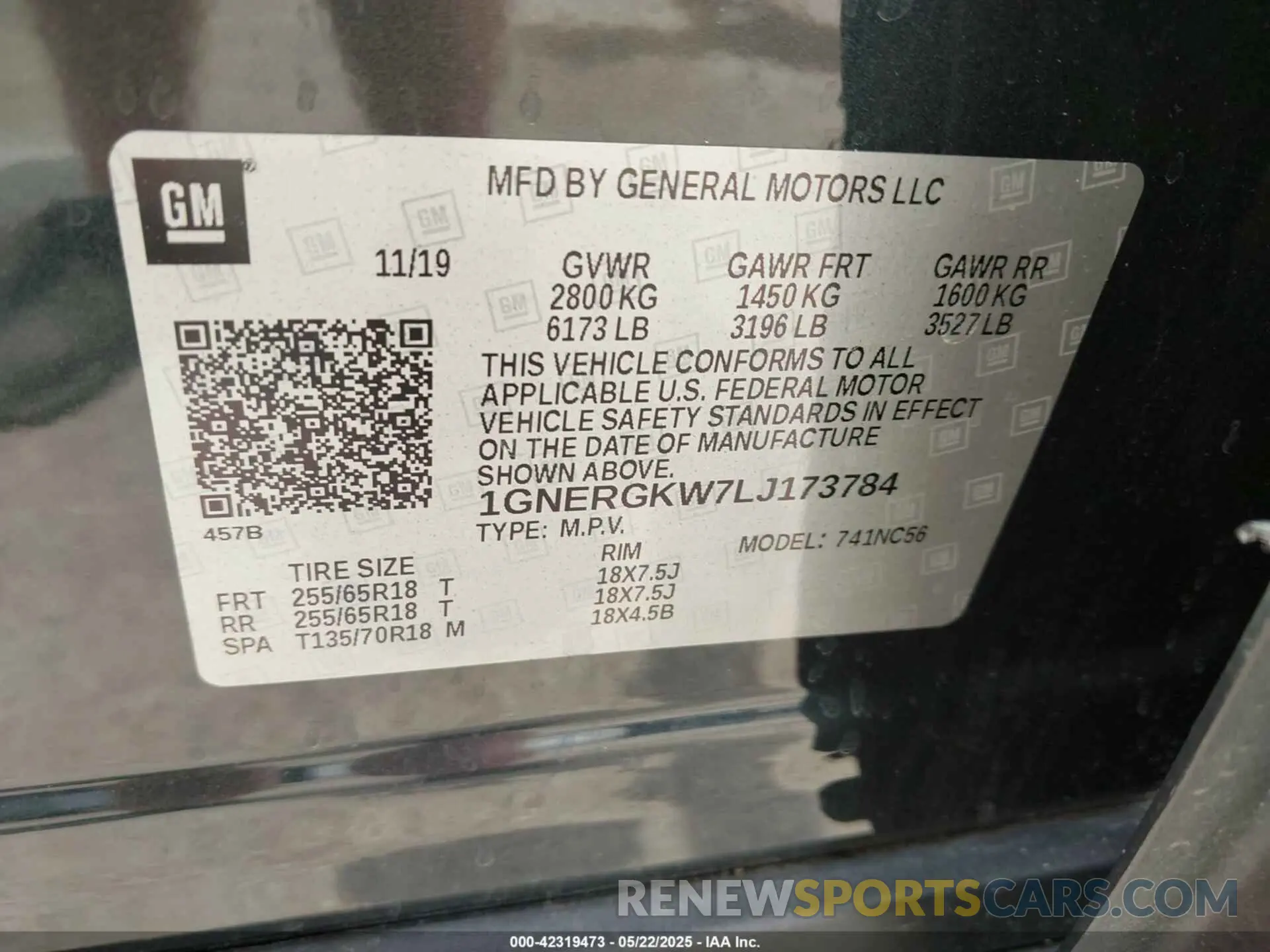 9 Photograph of a damaged car 1GNERGKW7LJ173784 CHEVROLET TRAVERSE 2020